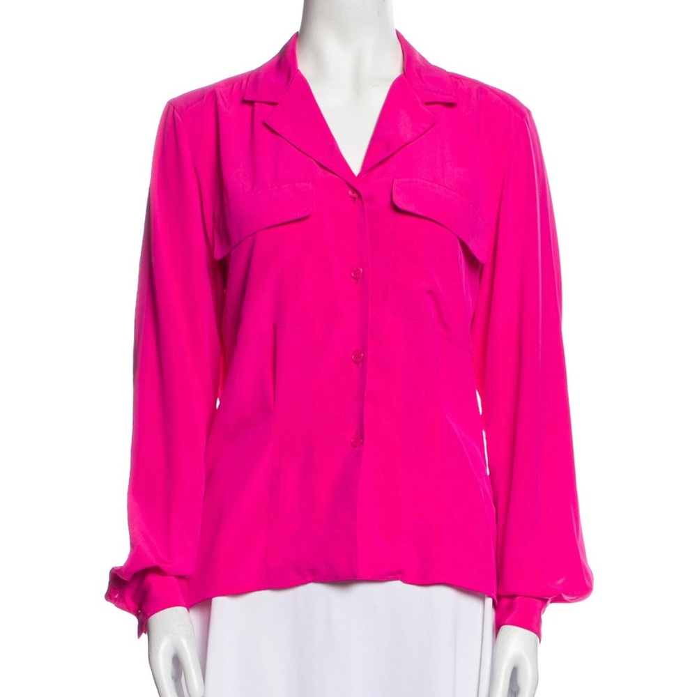 Vintage Christian Dior Hot Pink Button Down US4